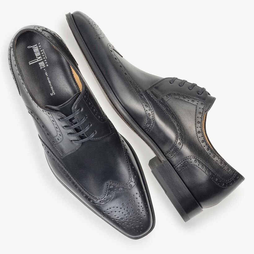 Black calf leather lace shoe 17099/00 | Van Bommel Official®