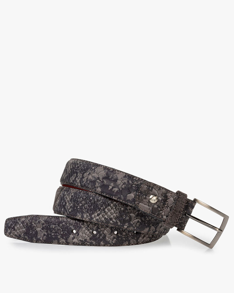 Belt nubuck leather taupe