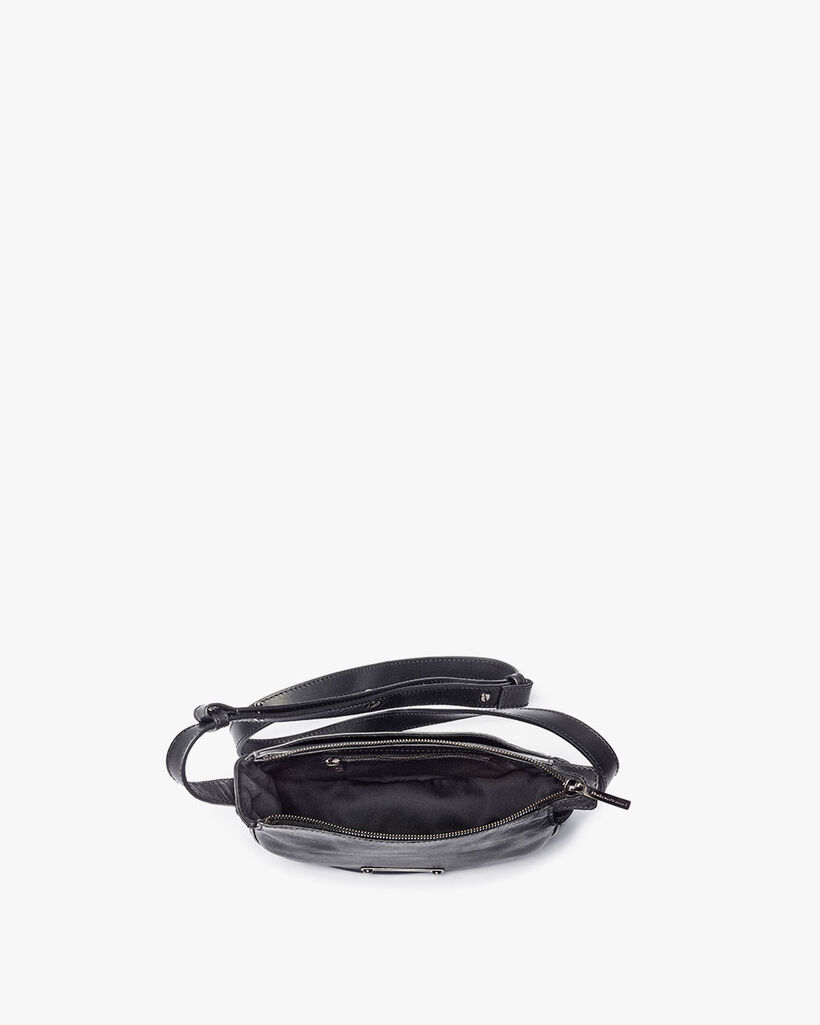 Black leather cross body bag