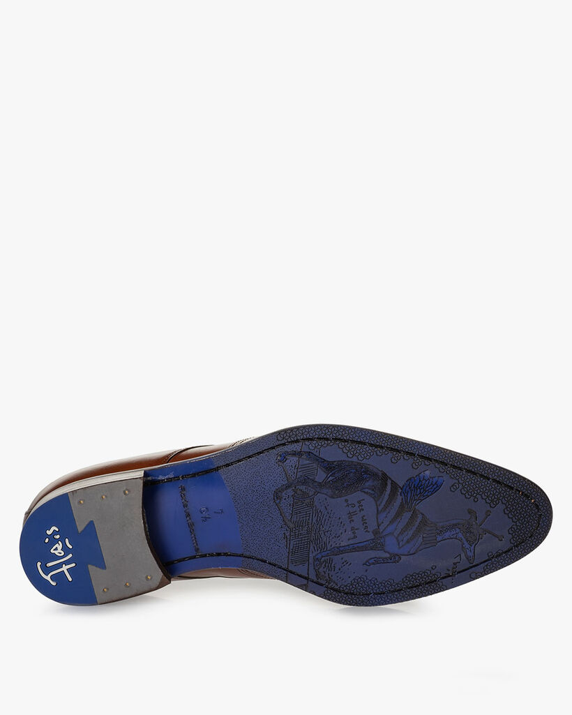 Lace shoe calf leather cognac