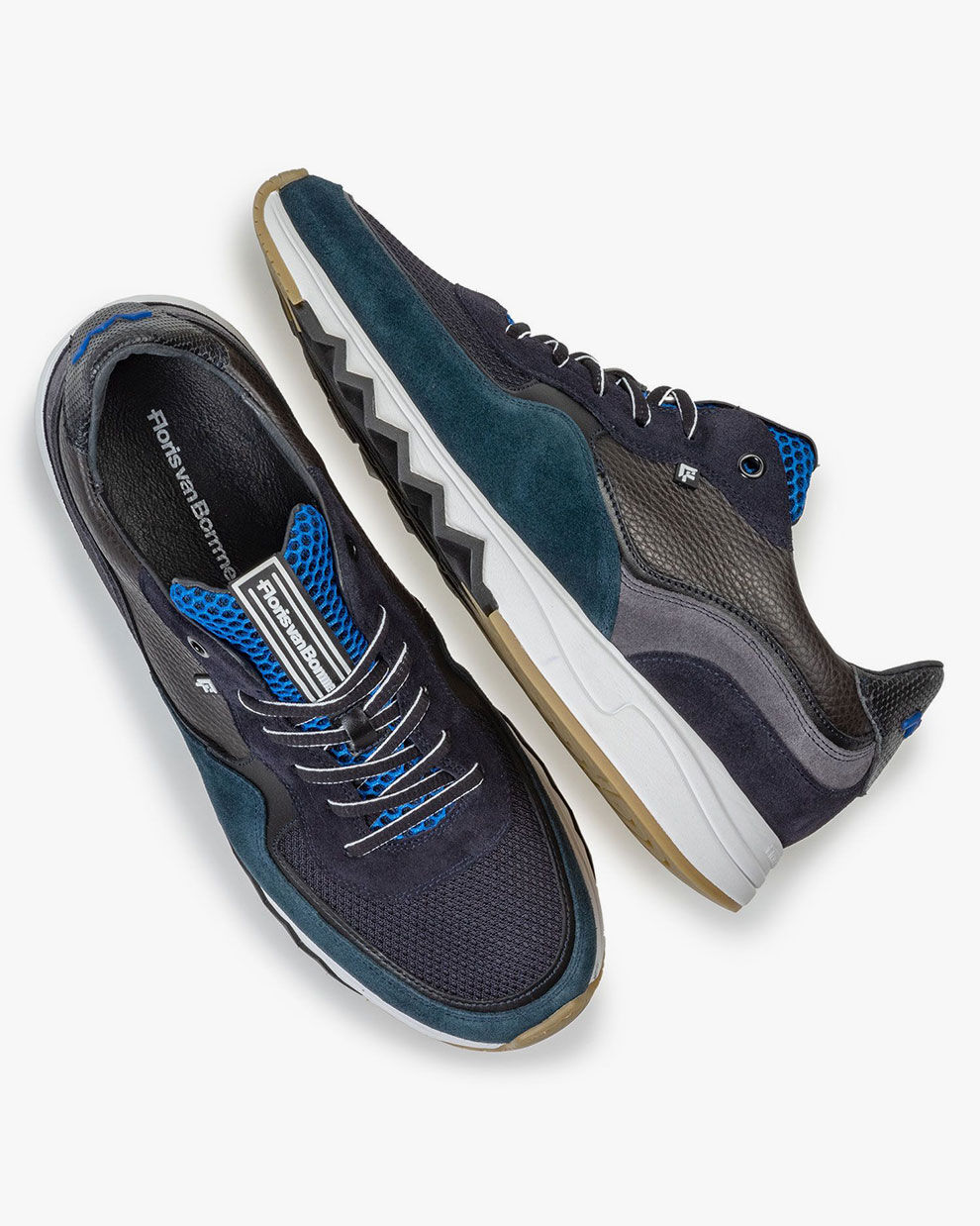 Petrol suede leather sneaker 16392 14 Floris van Bommel Official
