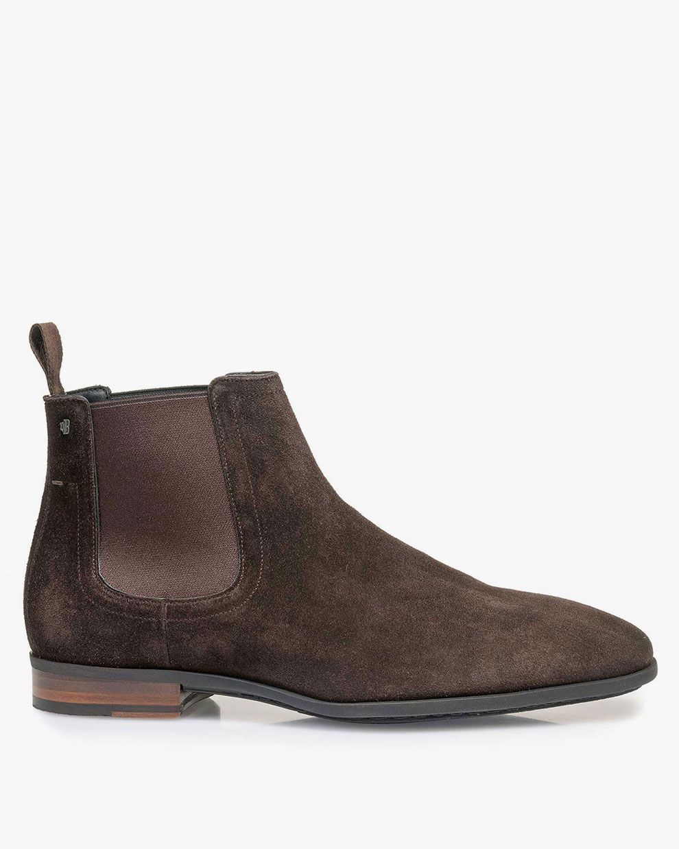Brown waxed suede leather Chelsea boot SBM 60003 20 01 Van