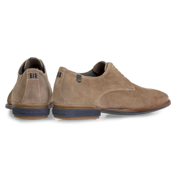 Lace shoe sand-coloured suede leather