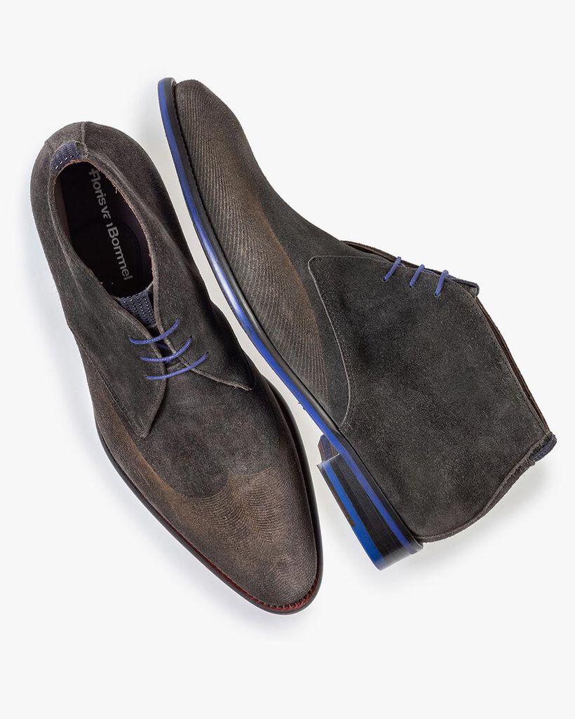 Lace boot grey with print