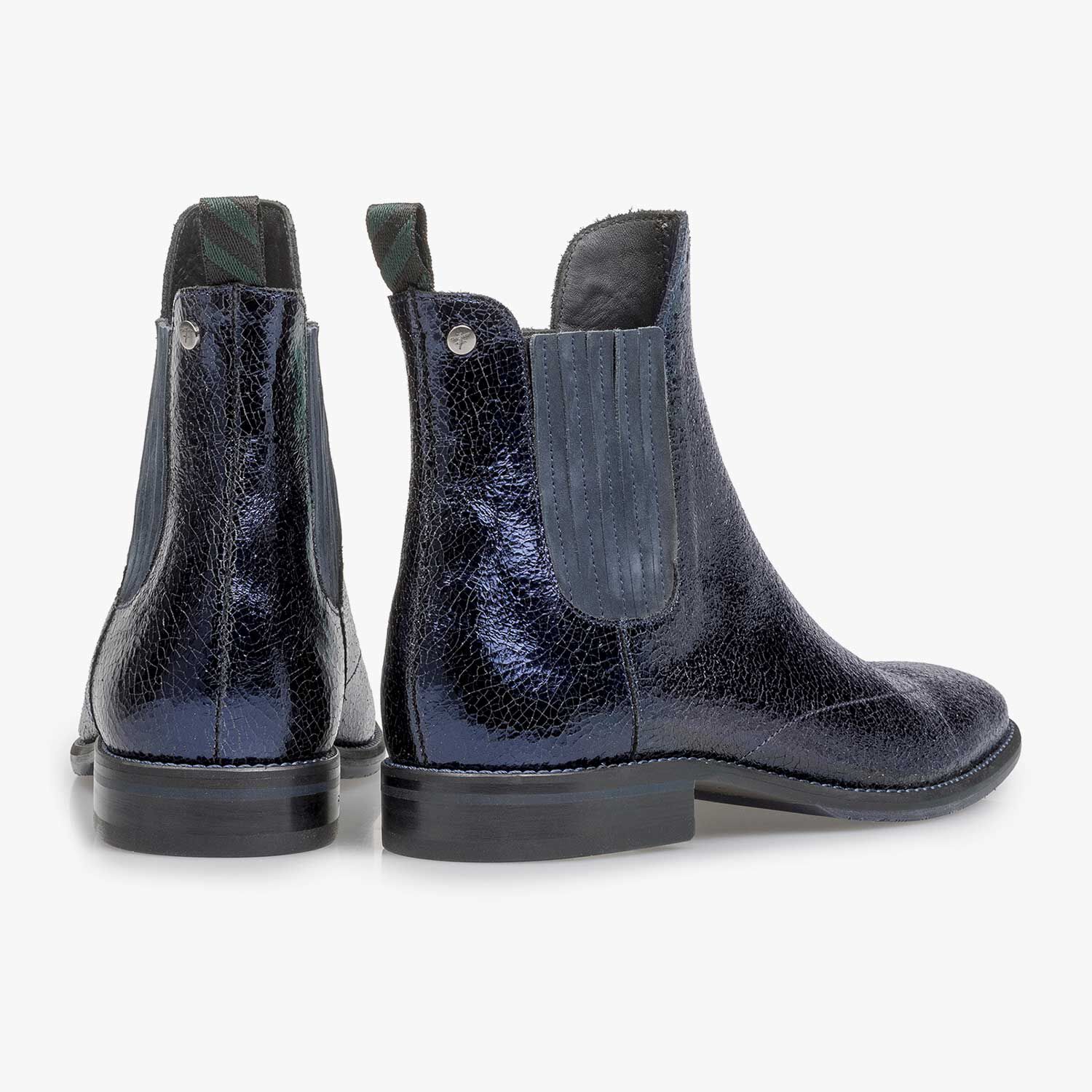 Women s blue leather Chelsea boot 85601 03 Floris van Bommel Women