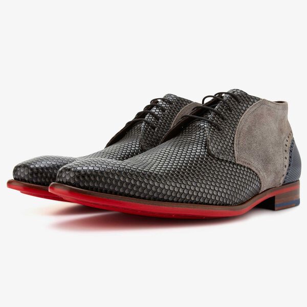 Floris van Bommel leather men’s lace boot grey