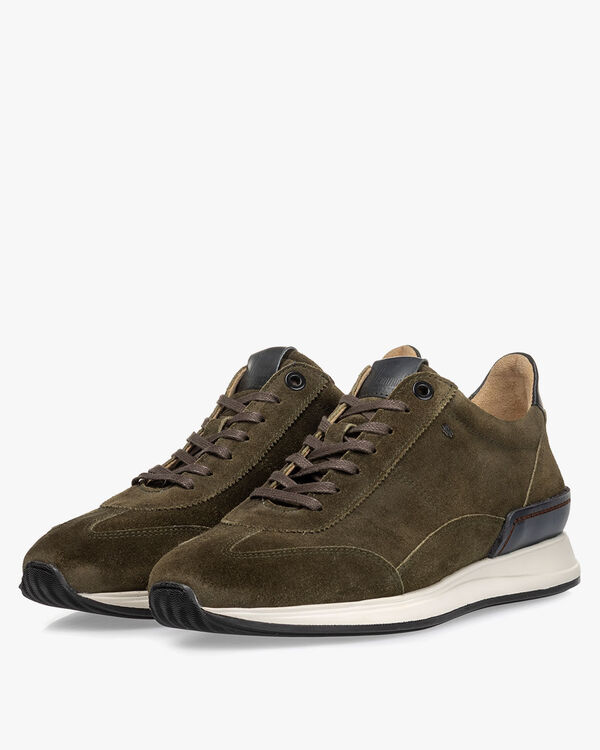 Sneaker suede dark green