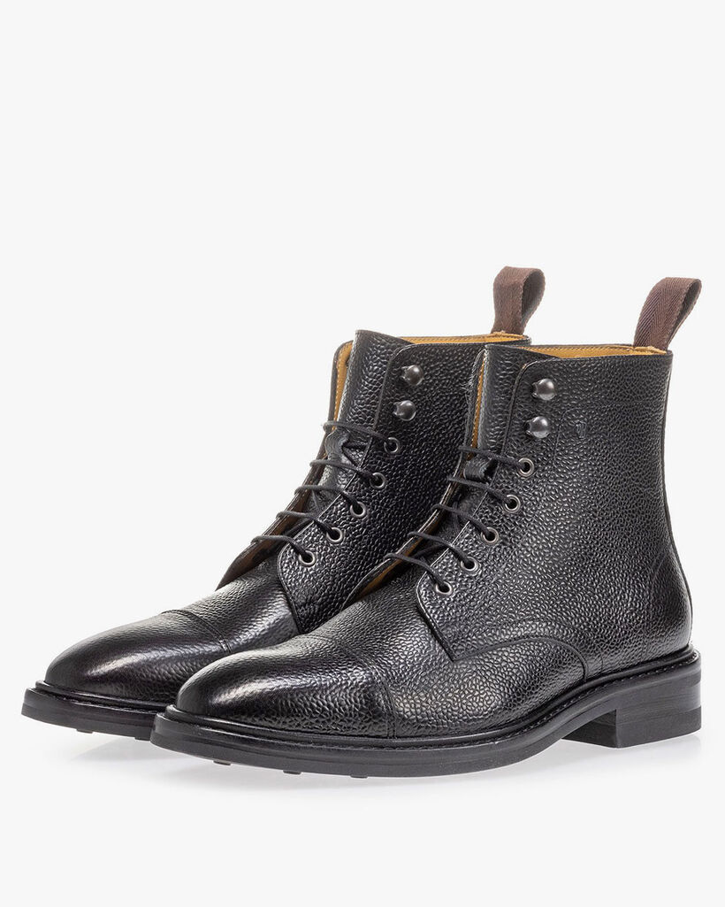 Boot leather with print black