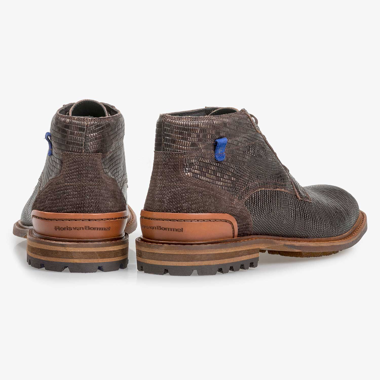 Brown leather lace boot 20228 19 Floris van Bommel Official