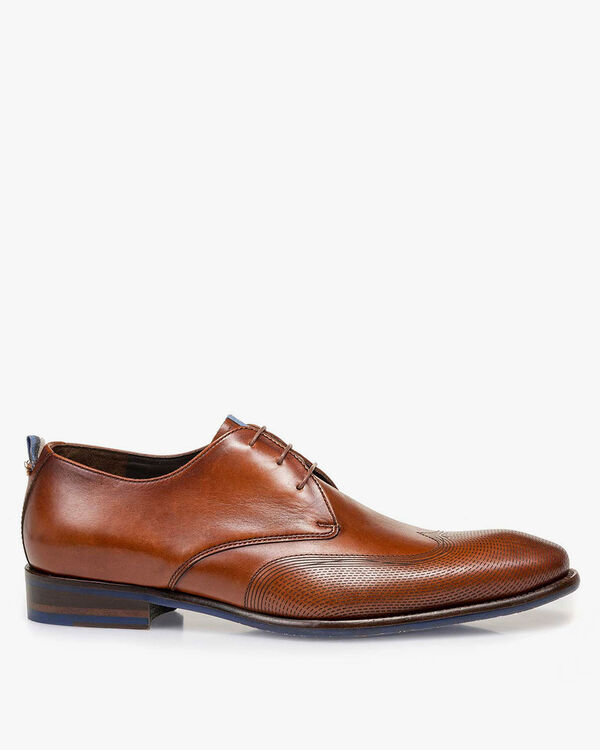 Lace shoe calf leather cognac