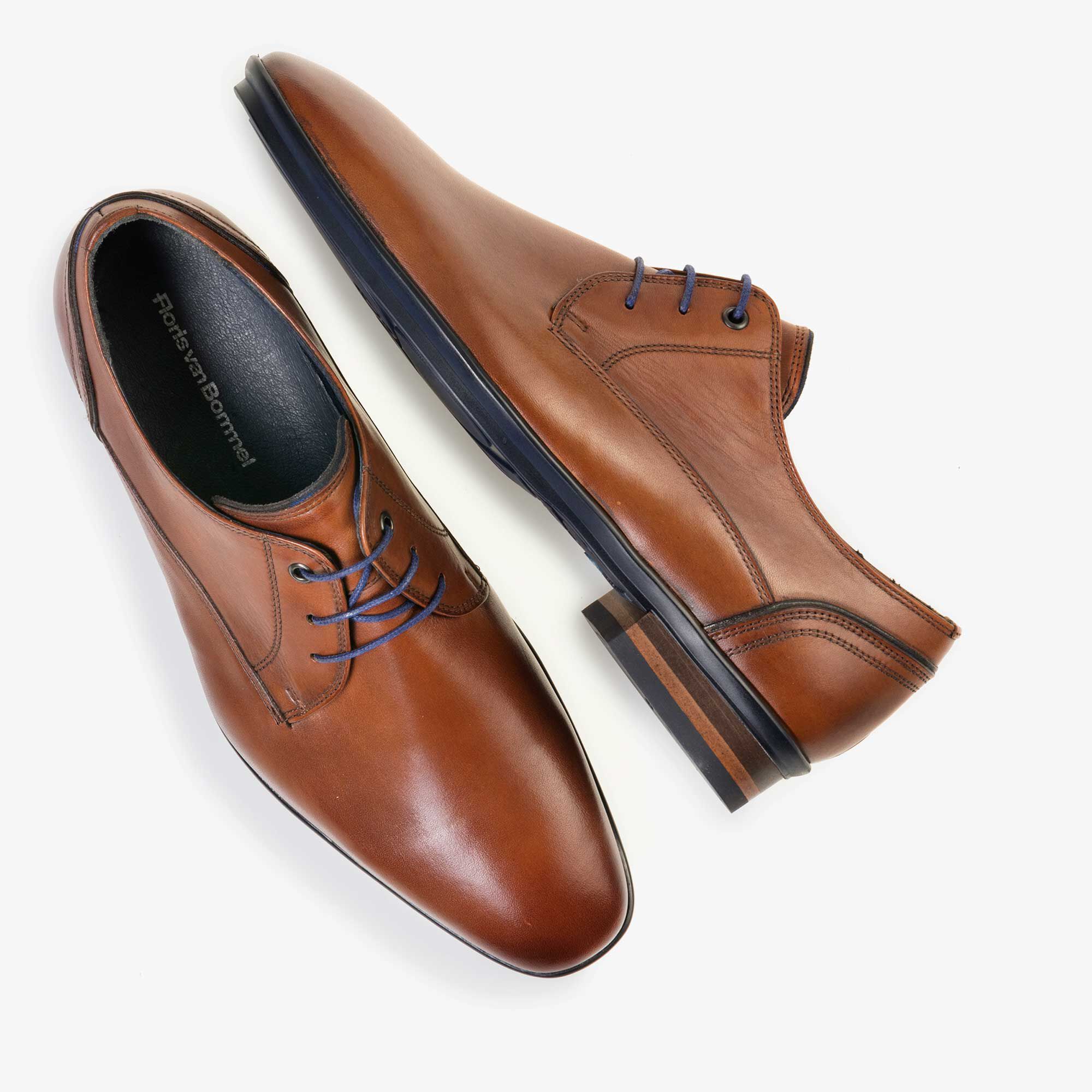 Cognac coloured leather lace shoe Floris van Bommel