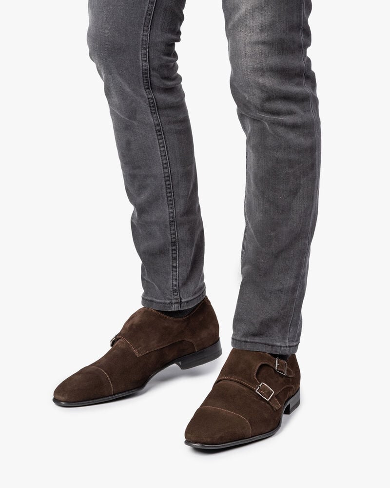 Brown suede monk