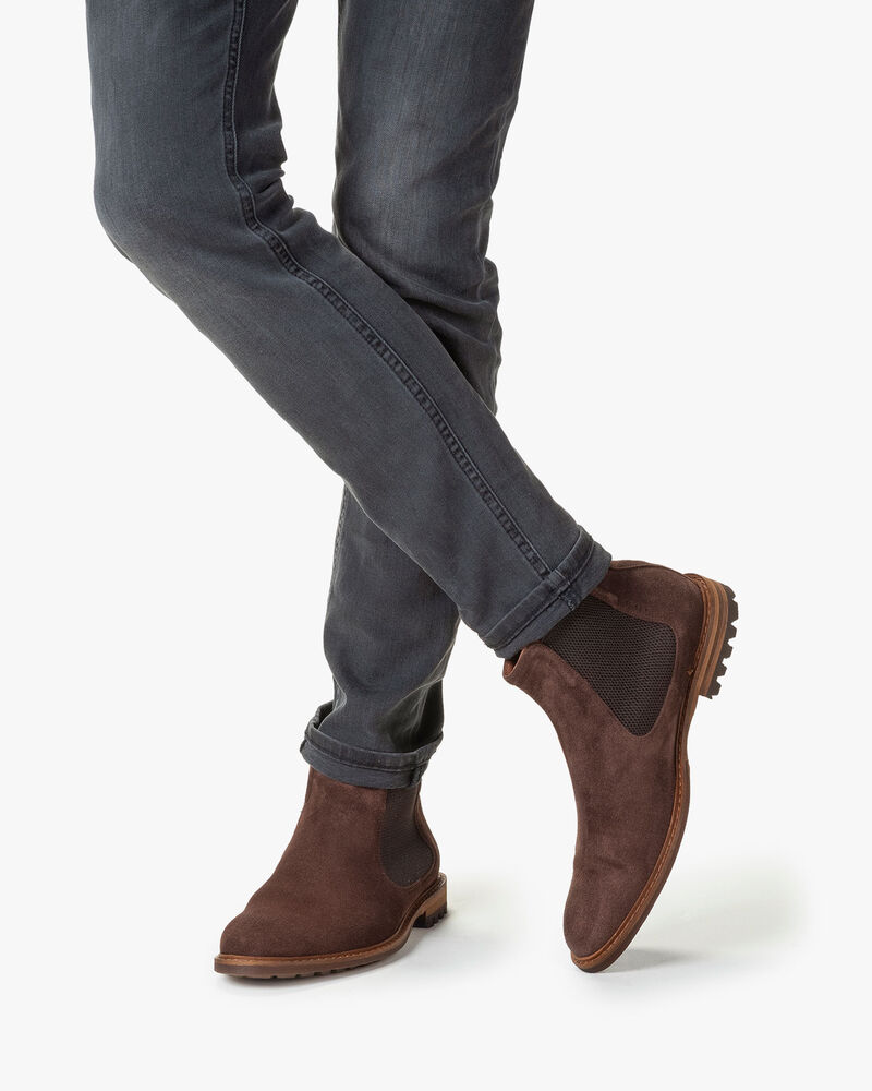 Chelsea boot suede dark brown
