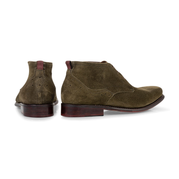 Lace boot suede dark green