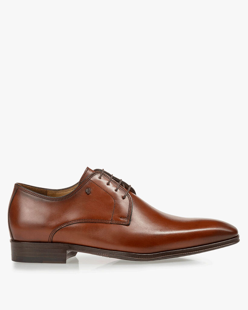 Lace shoe calf leather dark cognac