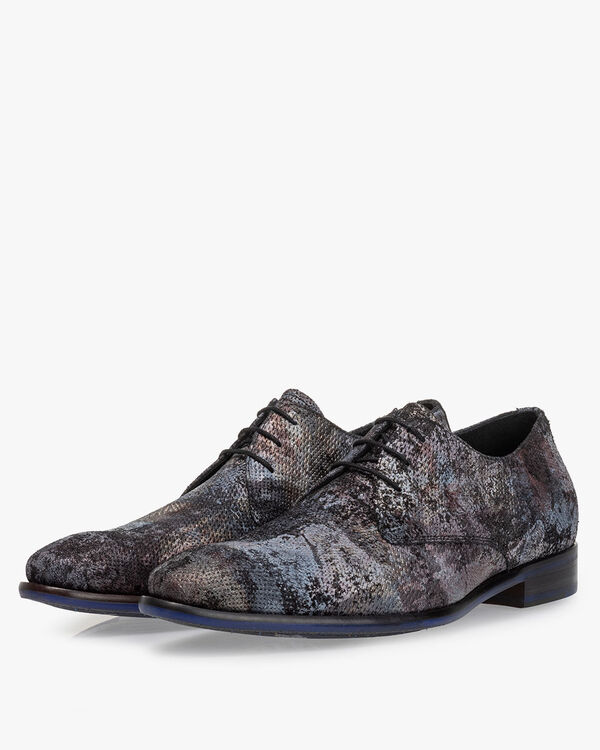 Lace shoe suede dark red