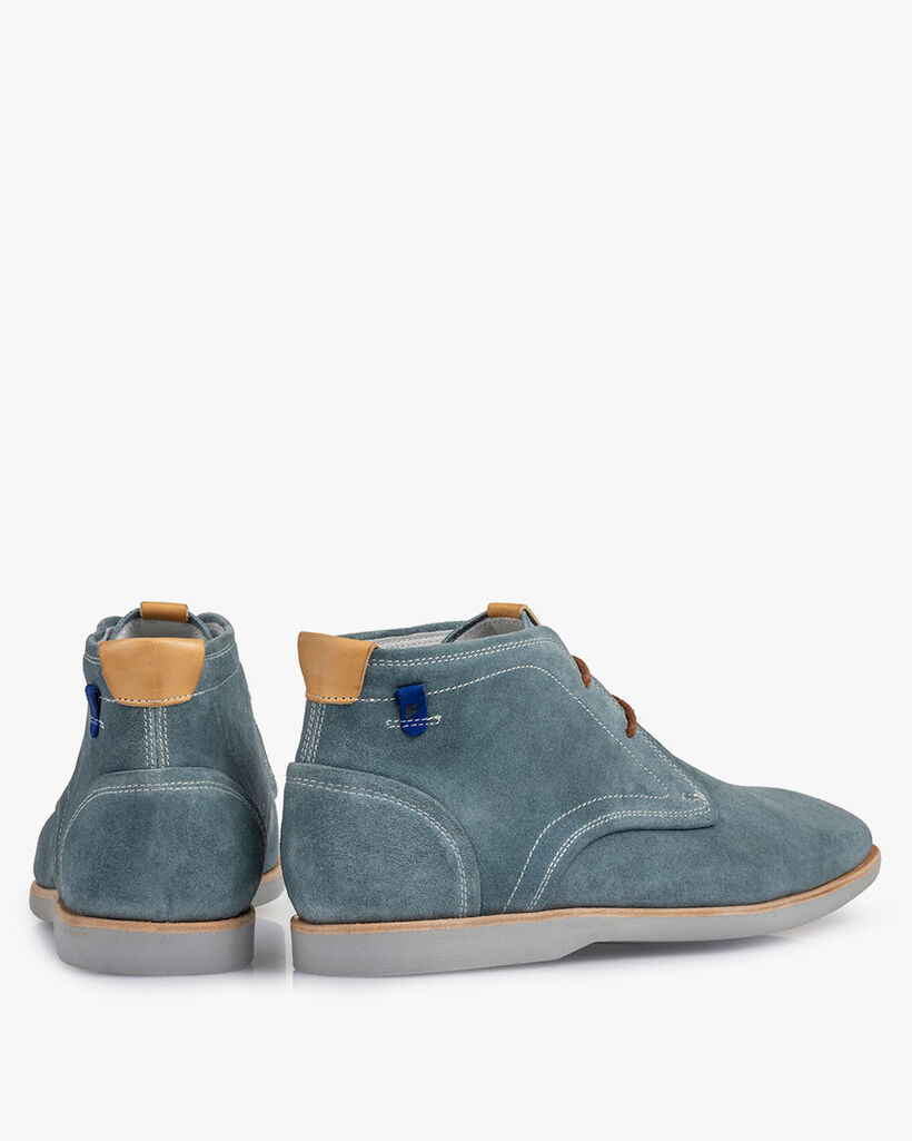 Boot suede leather turquoise