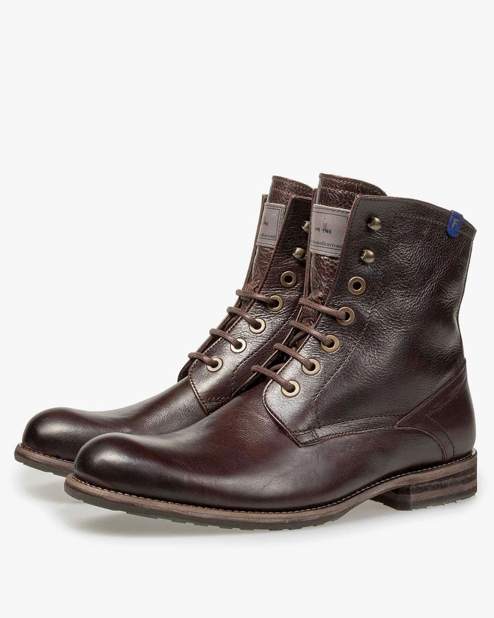 Lined calf leather lace boot brown 10751 15 Floris van Bommel