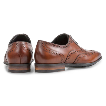 Cognac-coloured calf leather brogue