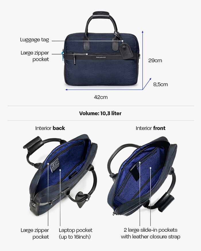 Office sleeve textile blue