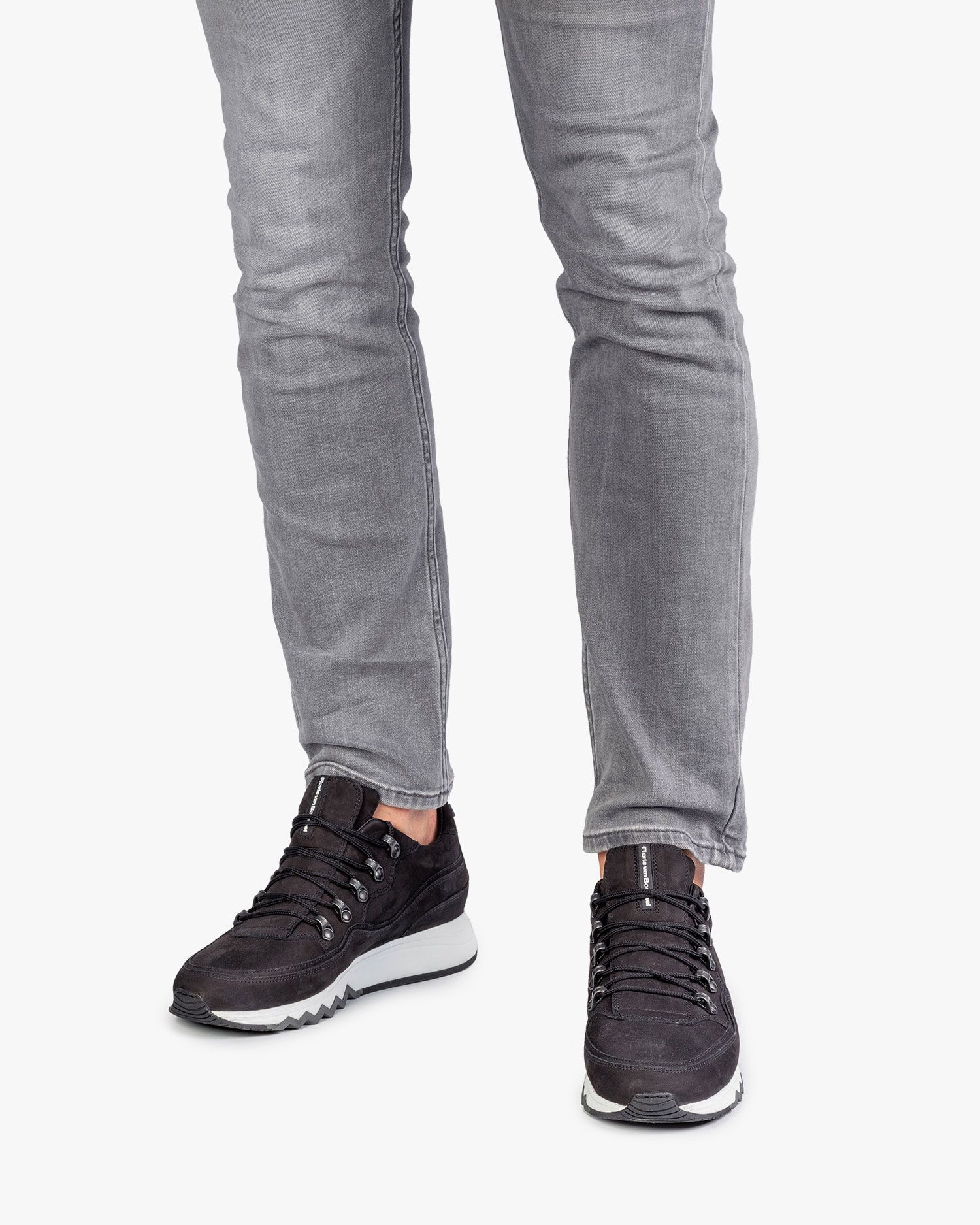 Black nubuck leather sneaker SFM-10092-10-03 | Floris van Bommel®