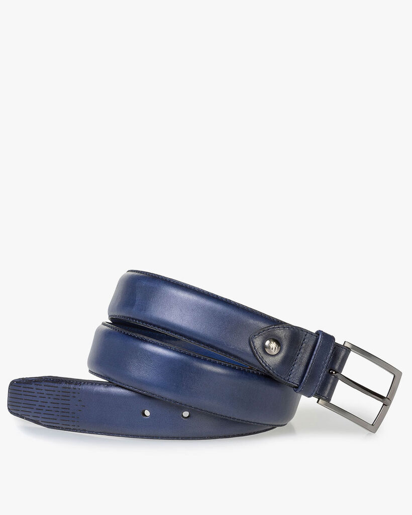 Dark blue leather belt