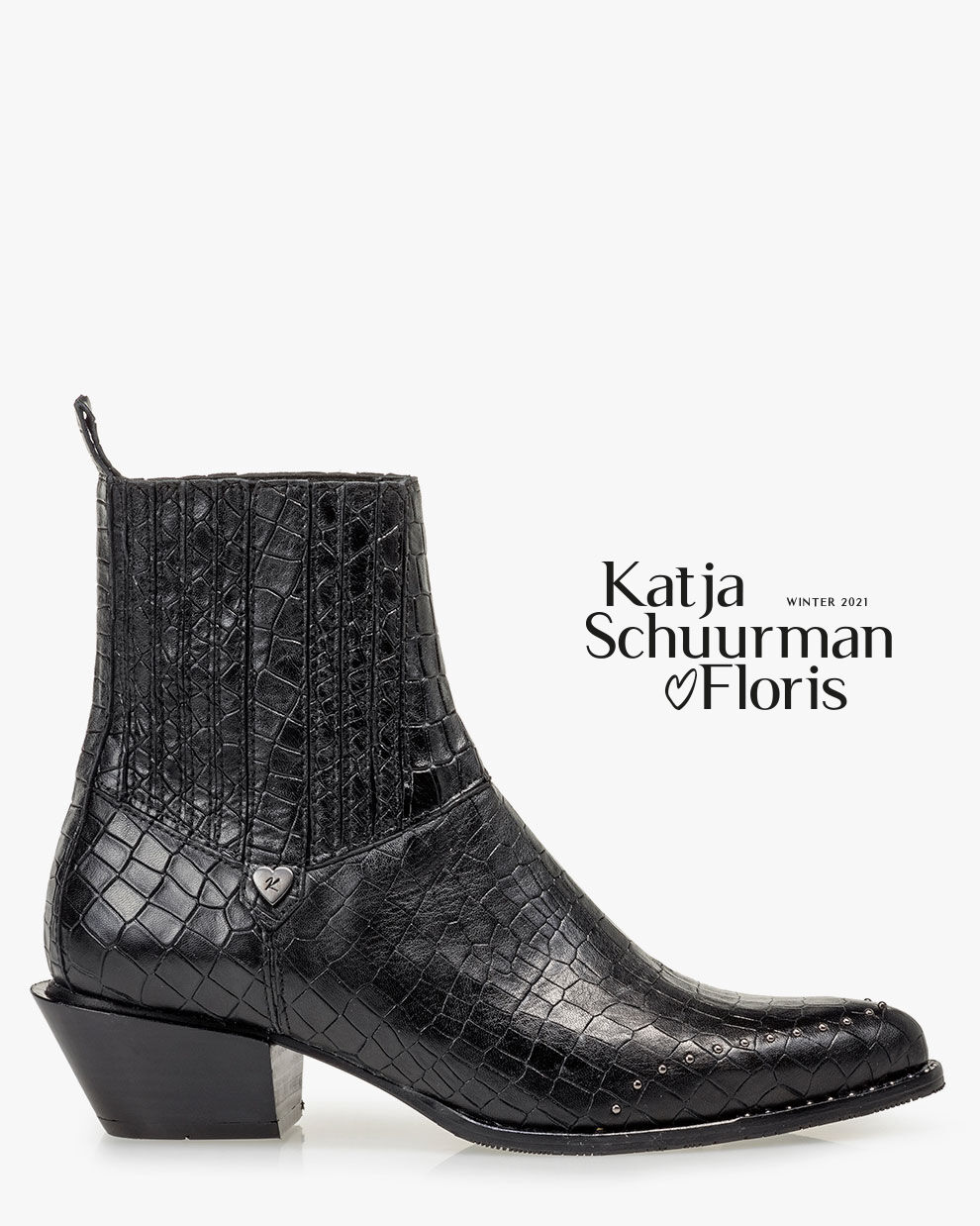 Chelsea Boot Reptilienprint schwarz 85643/04 | Floris van Bommel Women®