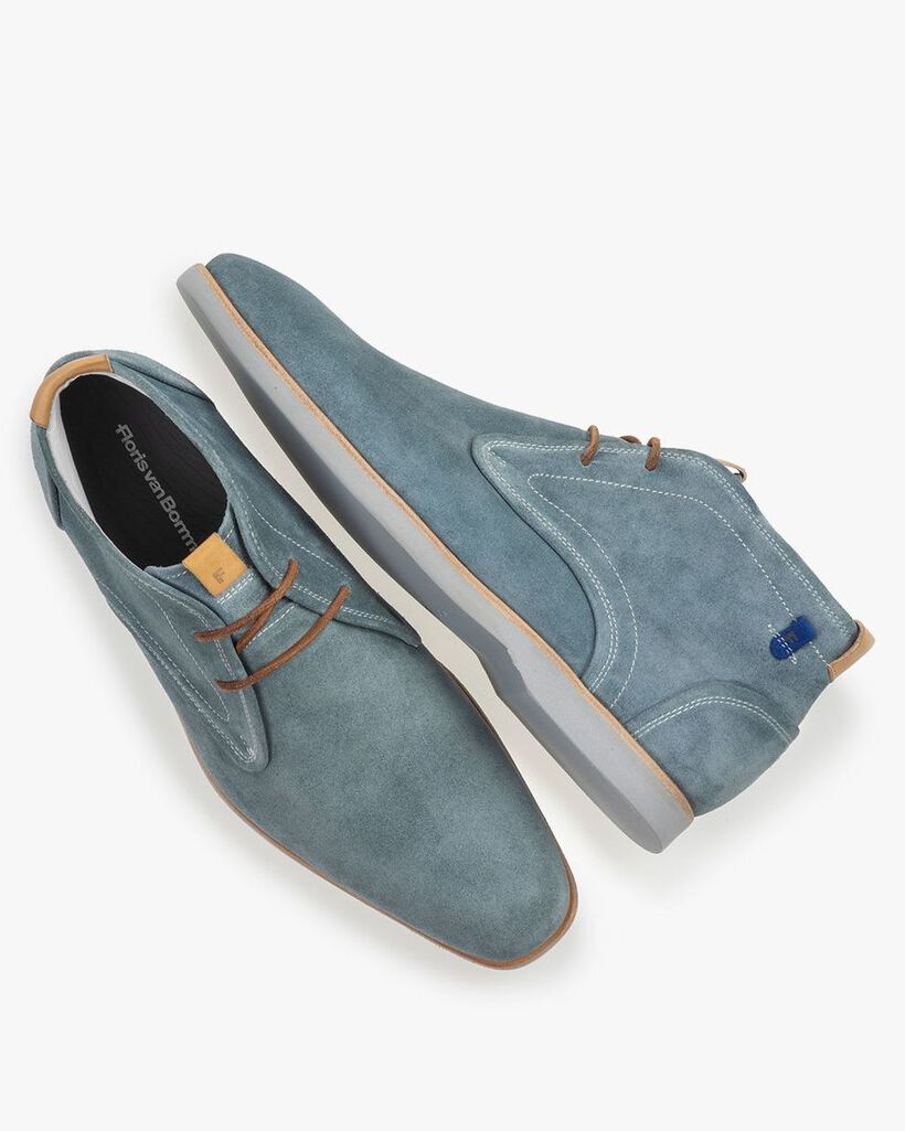 Boot suede leather turquoise