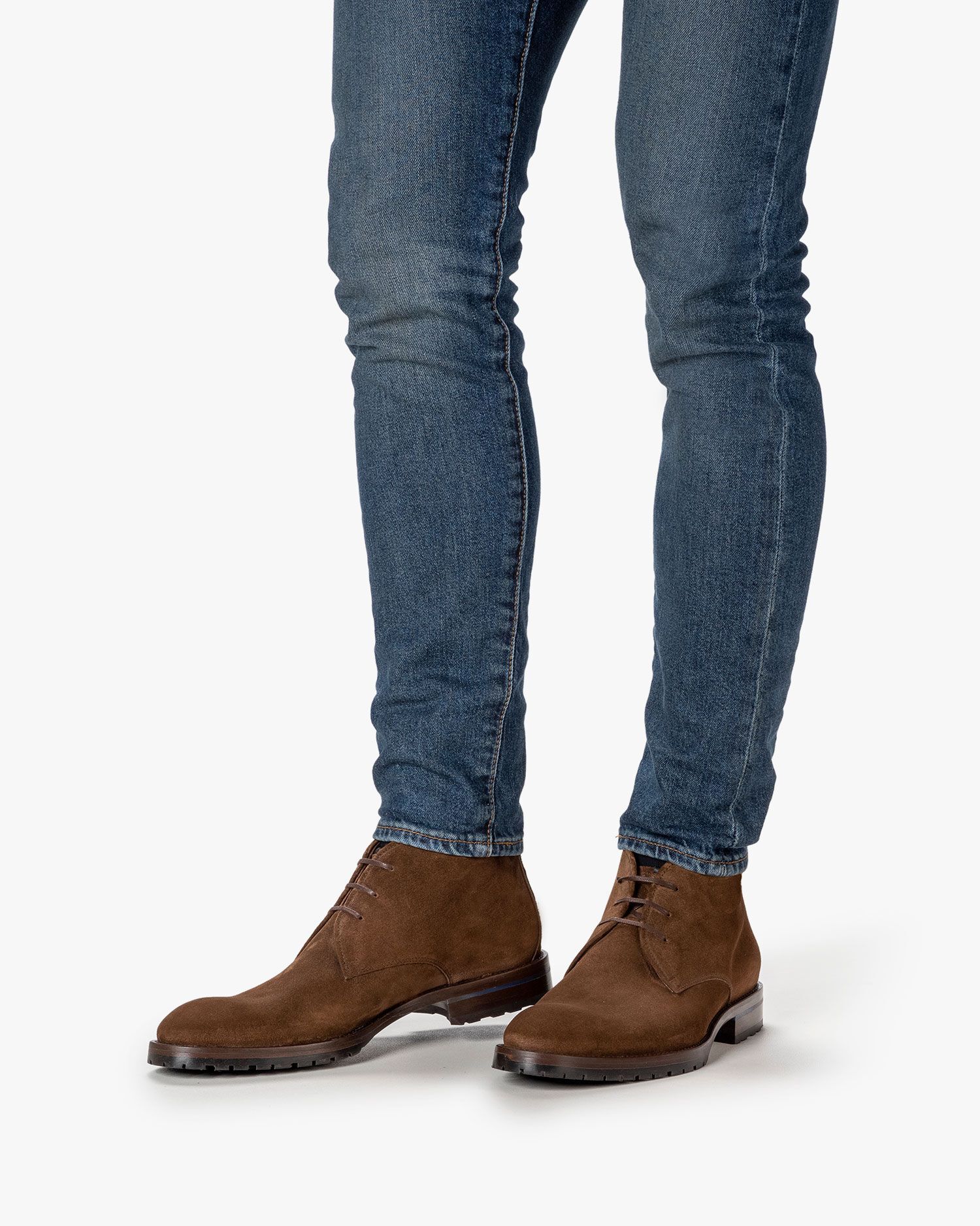 Floris Van Bommel Heren Boots Bruin sue 2 gesp veterbootie | Van den Assem