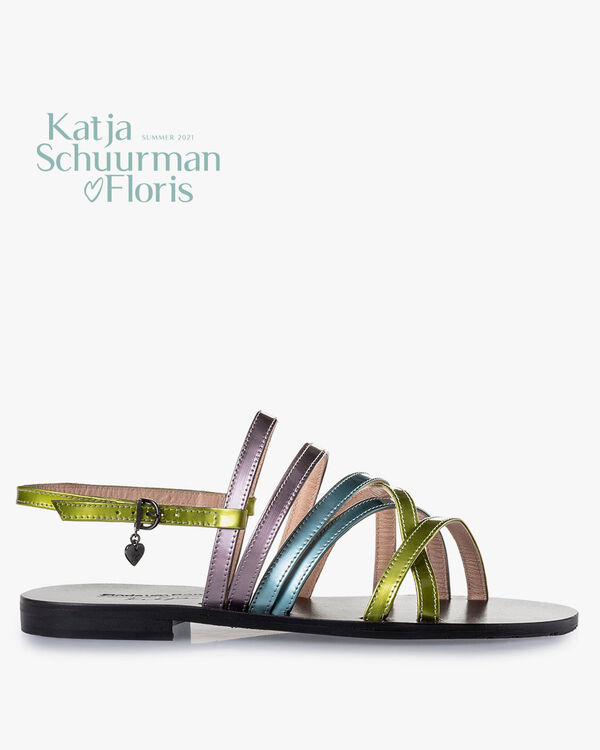 Sandal patent leather green