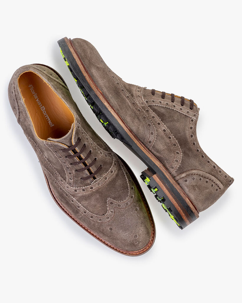 Lace shoe suede taupe