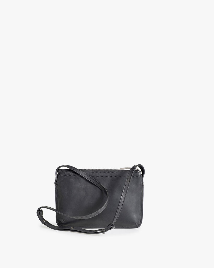Black leather cross body bag