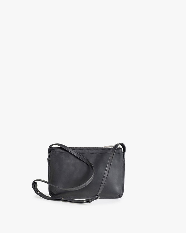 Black leather cross body bag