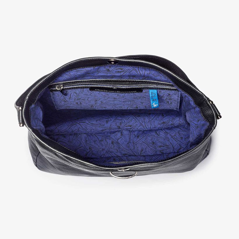 Black nubuck leather shoulder bag