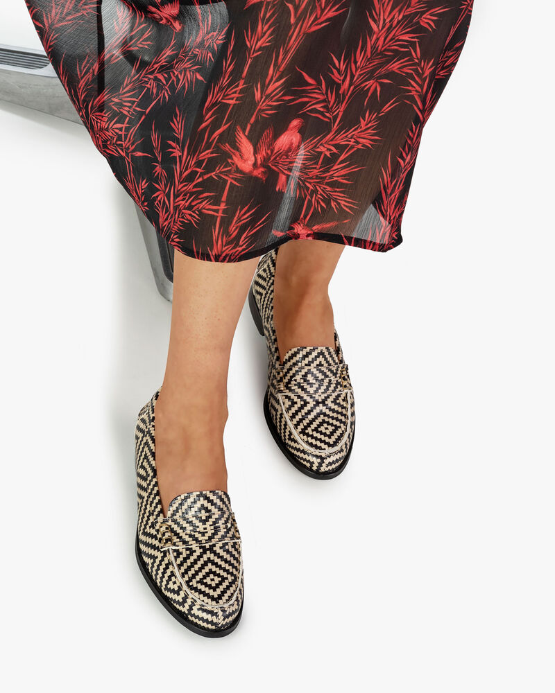 Loafer printed leather black & white
