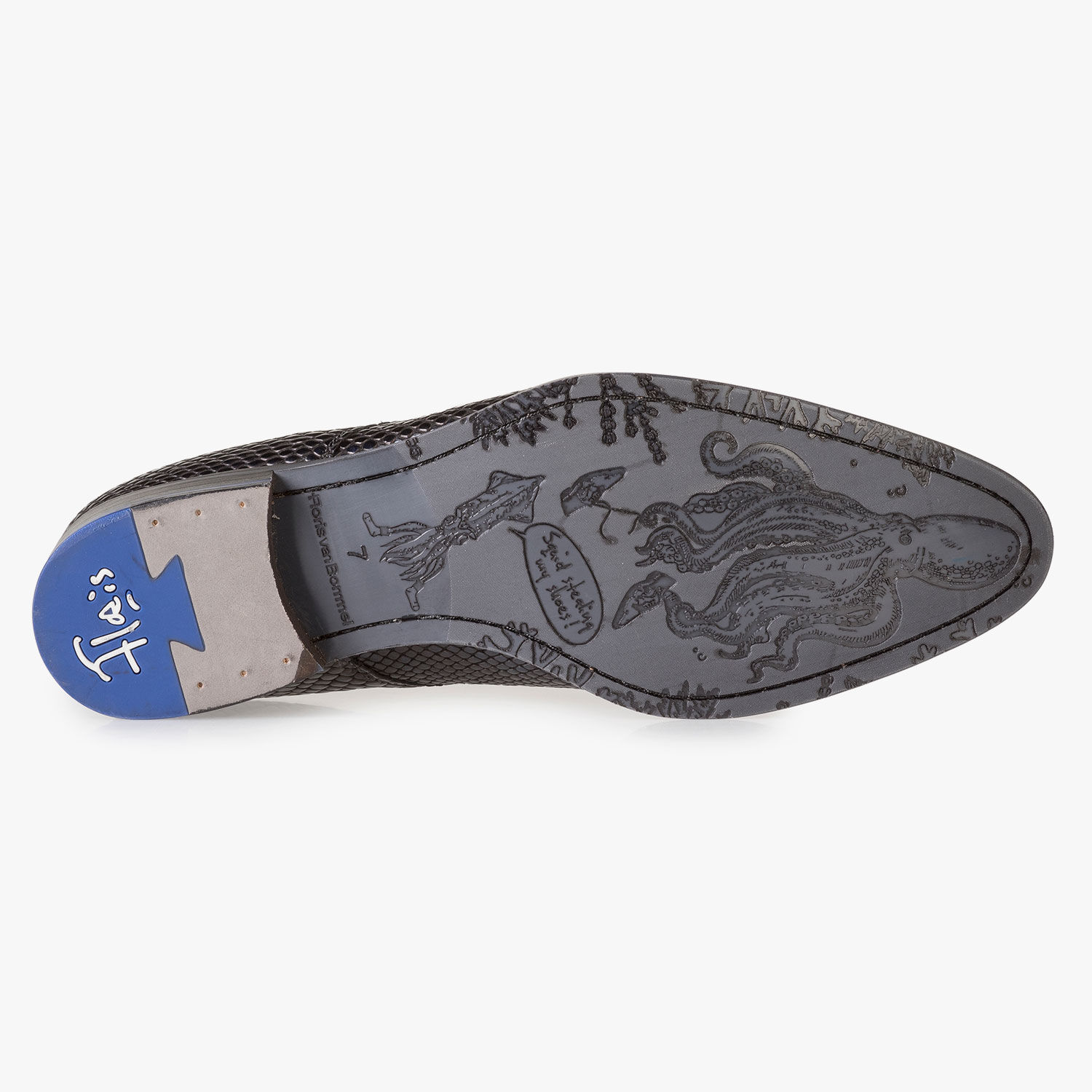 Blue patent leather lace shoe 18293 00 Floris van Bommel Official