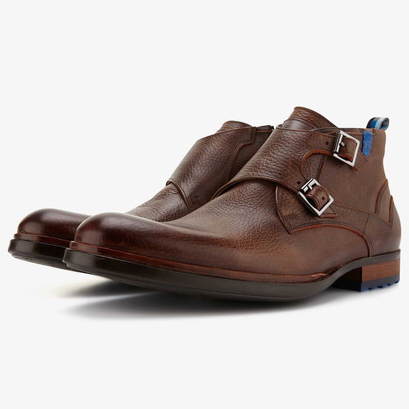 Floris van Bommel brown leather men’s boot with zip