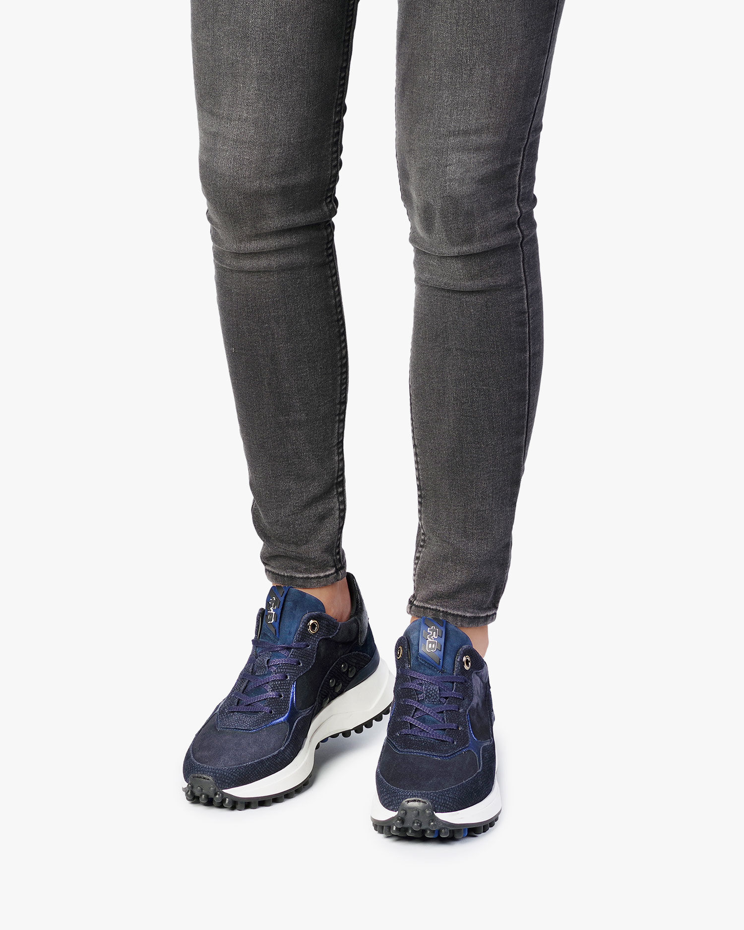 Blue suede leather sneaker 85307/05 | Floris van Bommel Women®