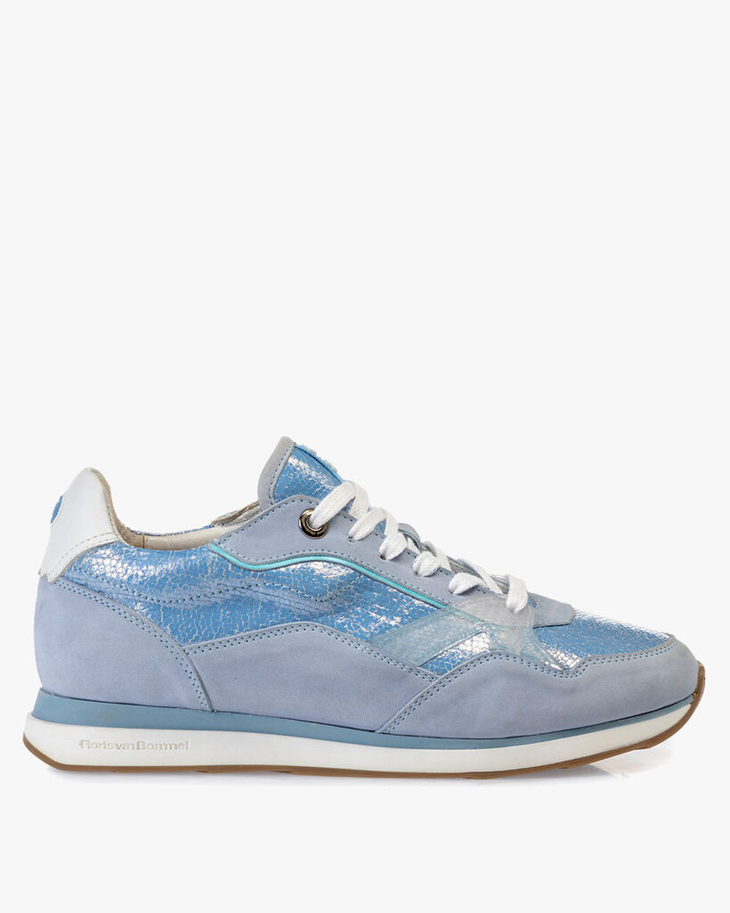 Sneaker nubuck leather light blue