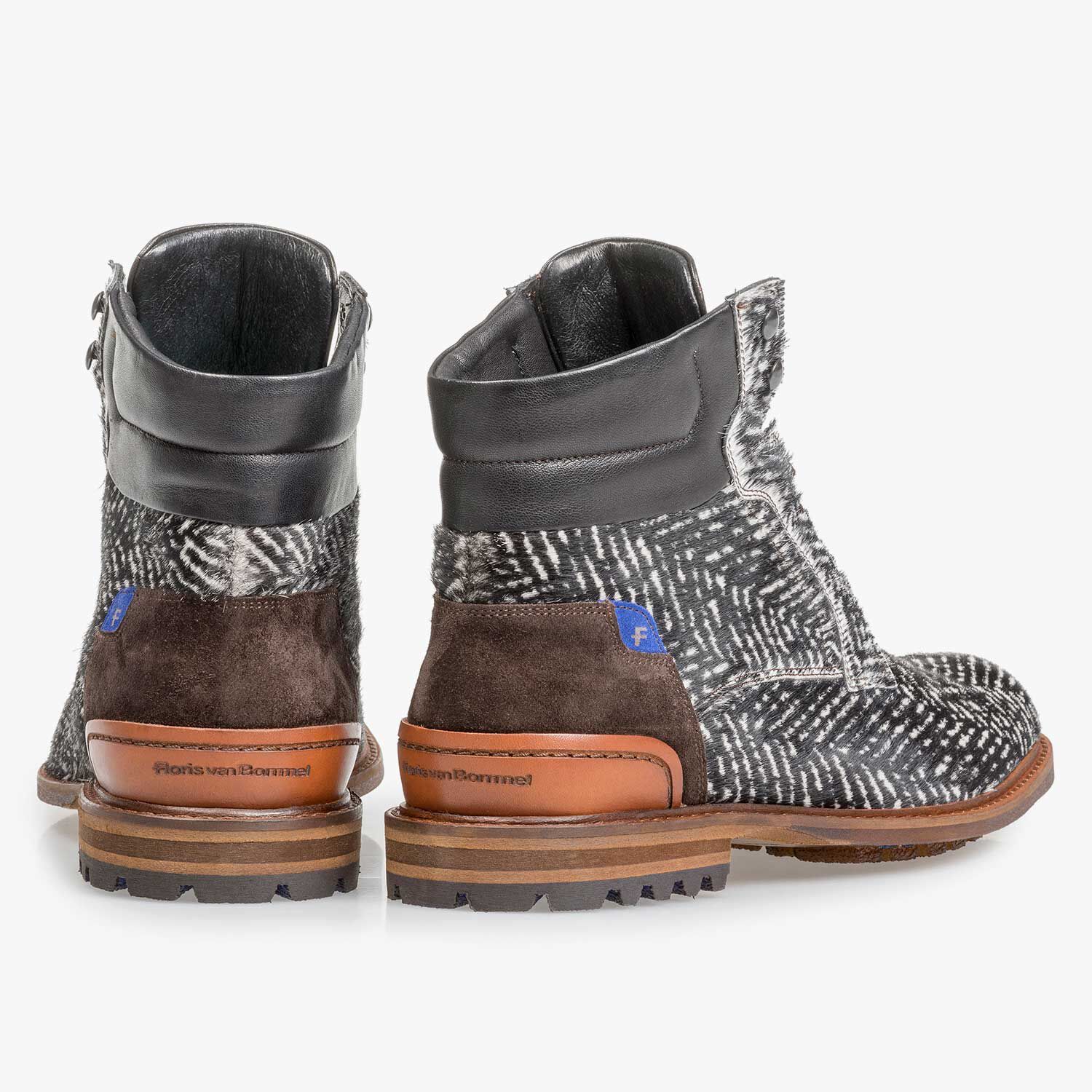 Premium off white pony hair lace boot 10641 02 Floris van Bommel Official