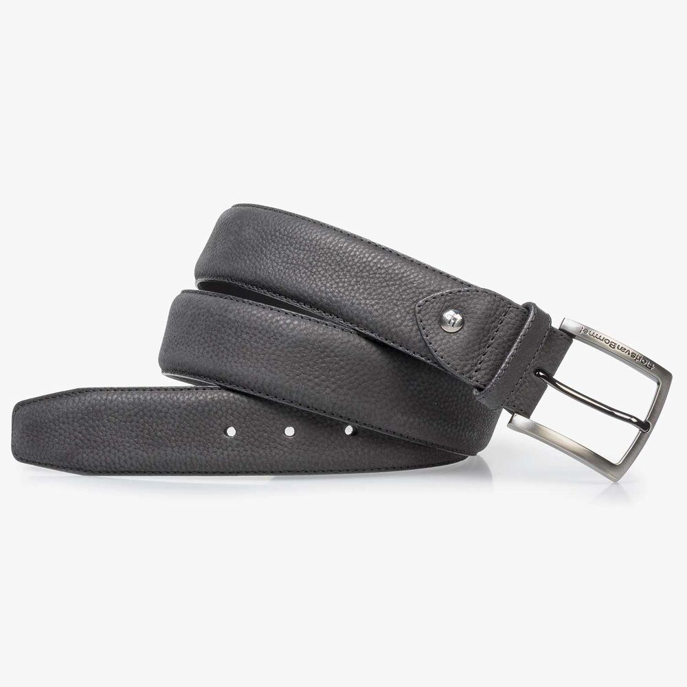 Black nubuck leather belt