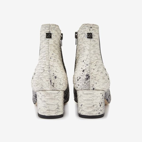 Floris van Bommel grey snake print women's Chelsea ankle boot