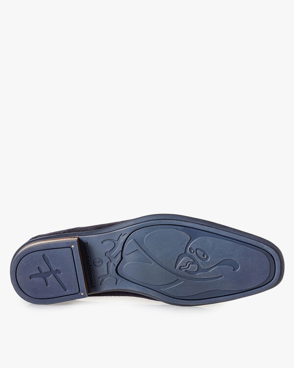 Lace boot blue suede leather