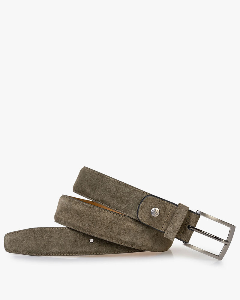 Belt green suede leather