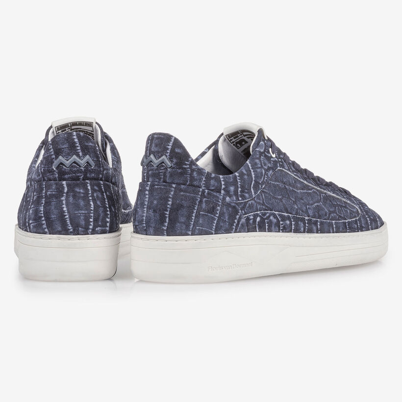 Dark blue sneaker with croco print