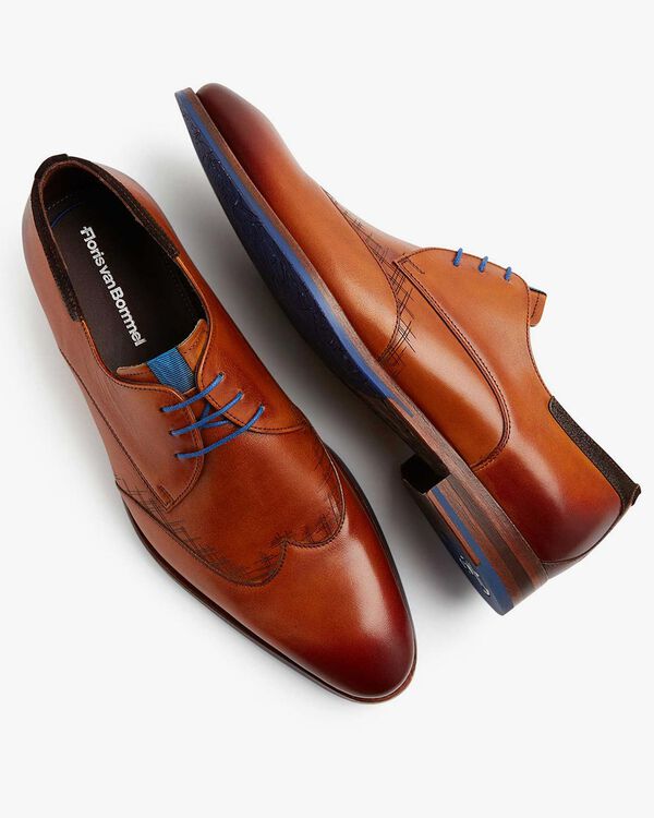 Lace shoe calf leather cognac