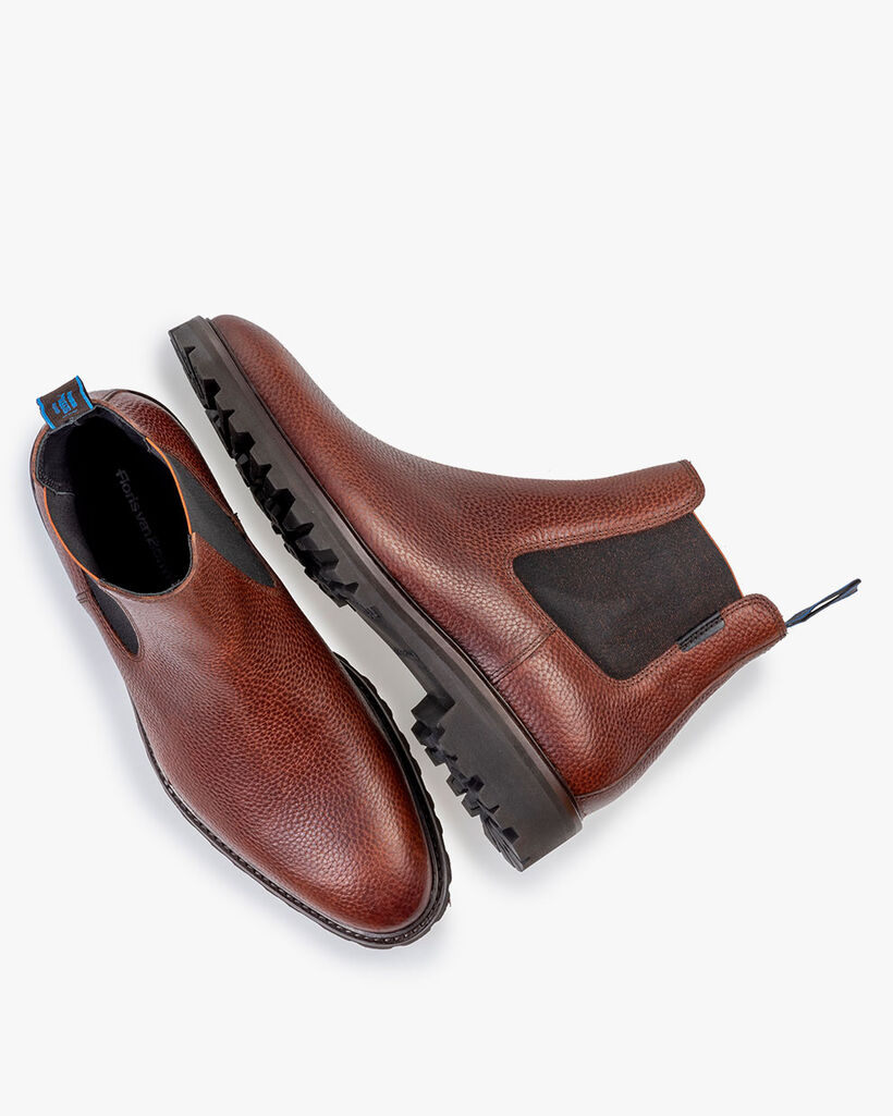 Chelsea boot printed leather cognac