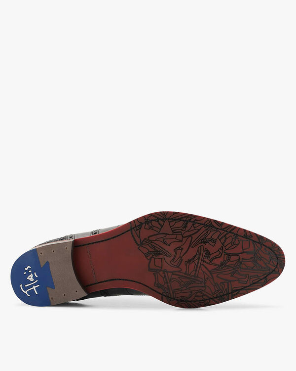 Lace shoe calf leather grey