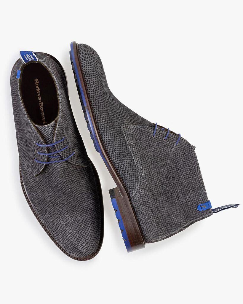 Lace boot grey with print