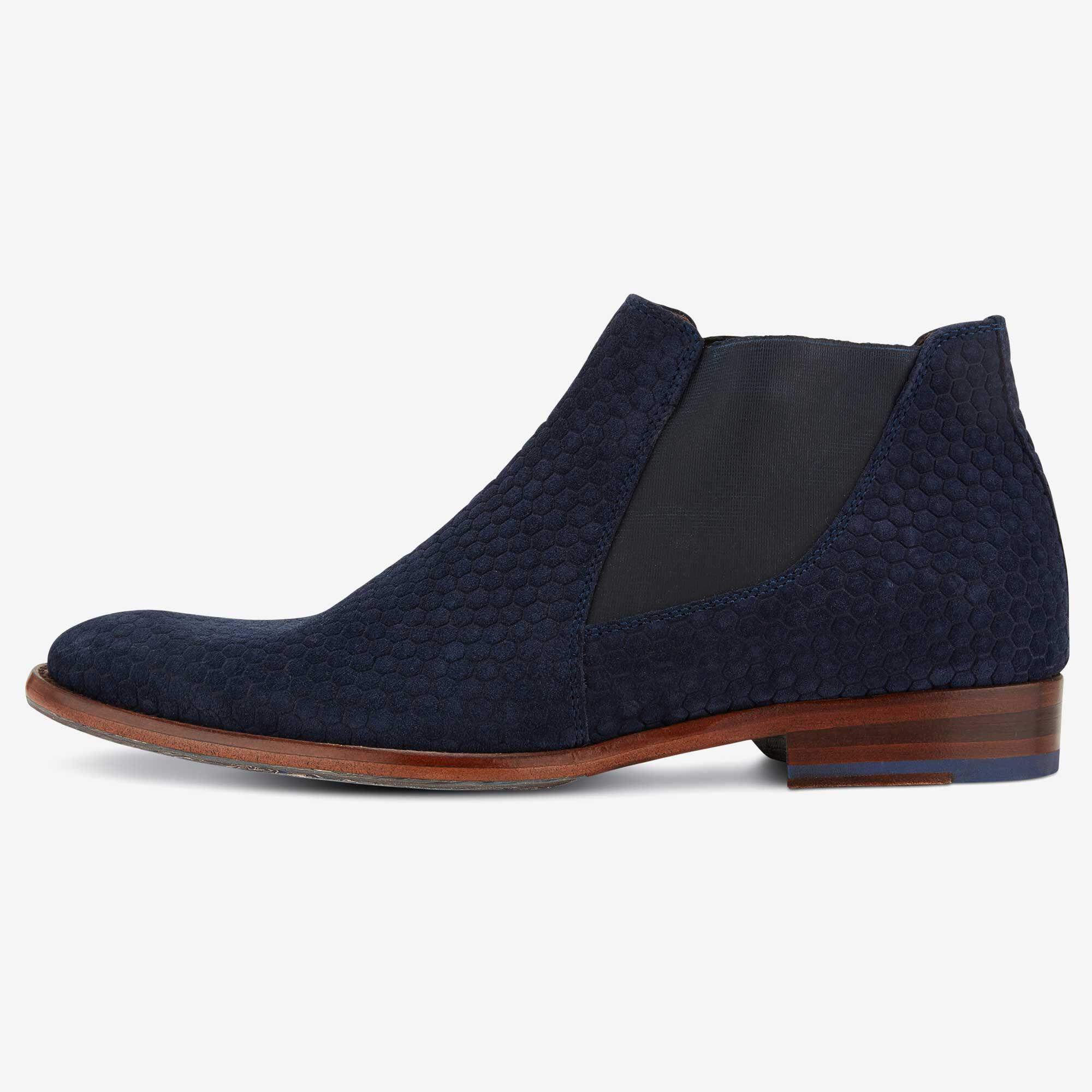 Navy blue suede on sale chelsea boots mens